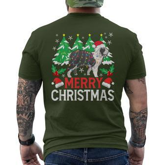 Christmas Lights Catalan Sheepdog Xmas Dog Lover Men's T-shirt Back Print | Mazezy