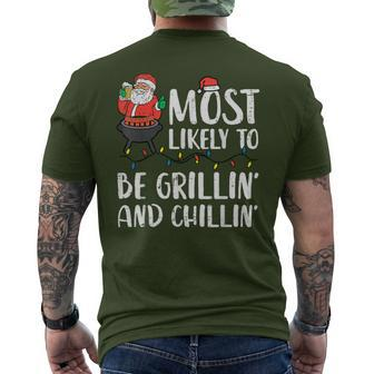 Christmas Most Likely To Be Grillin And Chillin Xmas Dad Men Men's T-shirt Back Print - Thegiftio UK