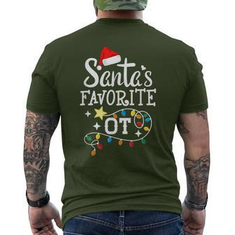 Christmas Occupational Therapist Therapy Santa's Favorite Ot Men's T-shirt Back Print | Mazezy