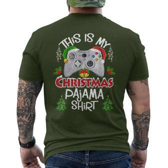 This Is My Christmas Pajama Santa Hat Gamer Video Game Games Men's T-shirt Back Print - Seseable