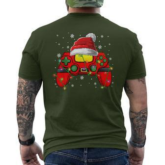 Christmas Santa Hat Video Game Controller Gamer Boys Ns Men's T-shirt Back Print - Thegiftio UK