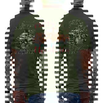 Christmas Tree Leopard Truck Merry Christmas Family Xmas Men's T-shirt Back Print | Mazezy