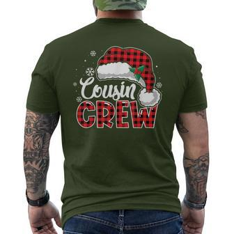 Cousin Crew Buffalo Plaid Christmas Family Xmas Pajama Santa Men's T-shirt Back Print - Seseable