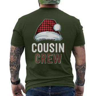 Cousin Crew Red Buffalo Plaid Family Matching Christmas Men's T-shirt Back Print - Seseable