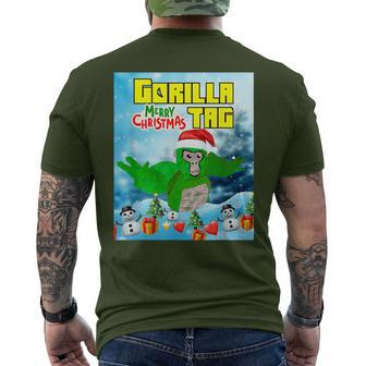 Cute Gorilla Tag Monke Vr Gamer Holidays Christmas Day Men's T-shirt Back Print | Mazezy