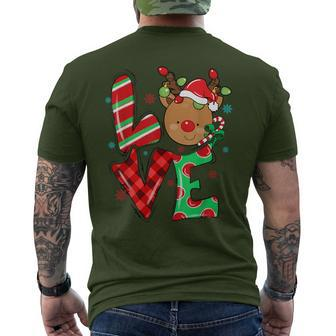 Cute Reindeer Rudolph Red Nose Christmas Xmas Antler Men's T-shirt Back Print - Thegiftio UK