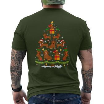 Dachshund Dog Christmas Tree Xmas Ornament Men's T-shirt Back Print | Mazezy
