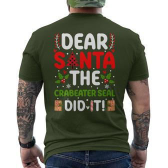 Dear Santa The Crabeater Seal Did It Men's T-shirt Back Print | Mazezy