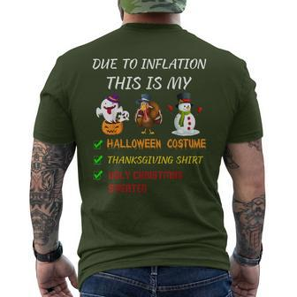 Due To Inflation This Is My Halloween Thanksgiving Christmas Men's T-shirt Back Print - Thegiftio UK