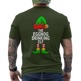 Eggnog Drinking Elf Matching Family Christmas Men's T-shirt Back Print - Seseable