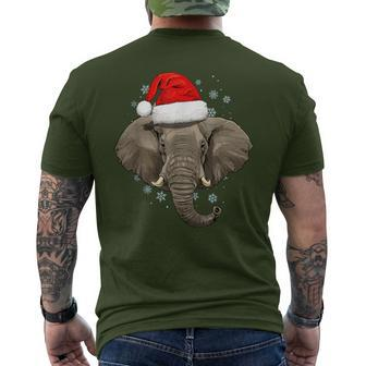 Elephant Christmas Zoo Safari Keeper Animal Lover Wildlife Men's T-shirt Back Print - Thegiftio UK