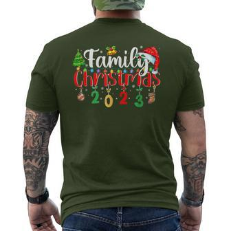 Family Christmas 2023 Matching Oufits Xmas Santa Elf Squad Men's T-shirt Back Print | Mazezy