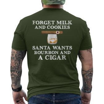 Forget Milk And Cookies Santa Wants Bourbon Cigar Men's T-shirt Back Print - Monsterry DE