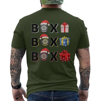 Formula Racing Car Tire Box Box Box Radio Call Fun Christmas Men's T-shirt Back Print | Mazezy