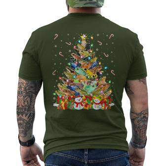 Frog Xmas Lighting Santa Frog Christmas Tree Men's T-shirt Back Print | Mazezy
