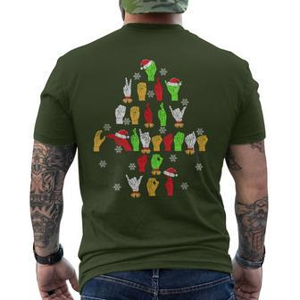 Asl Christmas American Sign Language Men's T-shirt Back Print | Mazezy