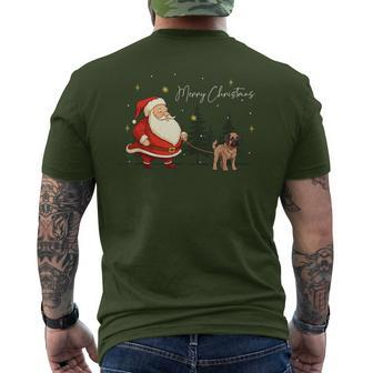 Boxerdoodle Dog Santa Claus Christmas Walk Men's T-shirt Back Print | Mazezy