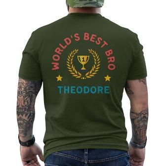 Brother Theodore Christmas Birthday World's Best Bro Men's T-shirt Back Print | Mazezy