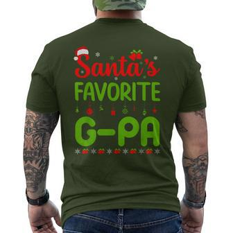 Christmas Santa's Favorite G-Pa Cute Merry Xmas Party Men's T-shirt Back Print - Monsterry UK