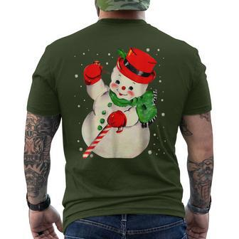 Christmas Snowman Matching Family Pajama Xmas Vintage Men's T-shirt Back Print - Seseable