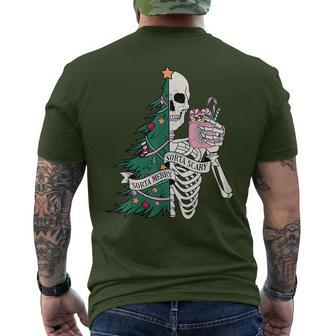Christmas Sorta Merry Sorta Scary Skeleton Xmas Tree Men's T-shirt Back Print | Mazezy