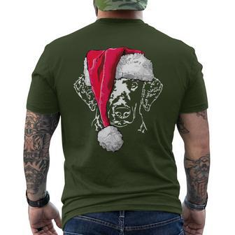 Curly Coated Retriever Santa Christmas Dog Men's T-shirt Back Print | Mazezy