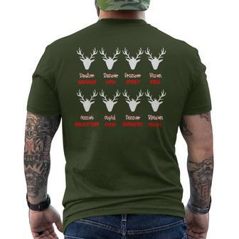 Deer Hunting Santas Reindeer Men's T-shirt Back Print | Mazezy