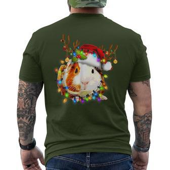 Guinea Pig Christmas Reindeer Christmas Lights Pajama Men's T-shirt Back Print - Thegiftio UK