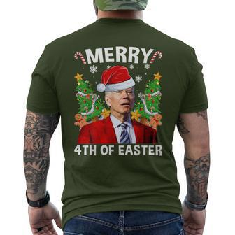 Joe Biden Christmas Santa Hat Merry 4Th Of Easter Xmas Men's T-shirt Back Print - Monsterry AU