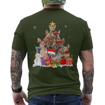 Peterbald Christmas Tree Pet Cat Lover Men's T-shirt Back Print | Mazezy