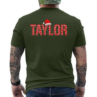 Taylor Santa First Name Christmas Taylor Men's T-shirt Back Print - Seseable