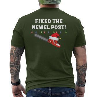 Ugly Christmas Sweater Party Idea Fixed The Newel Post Men's T-shirt Back Print - Monsterry AU