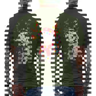 Westie Christmas Reindeer Christmas Lights Pajama Men's T-shirt Back Print - Thegiftio