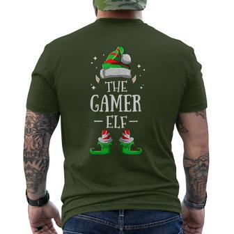 The Gamer Elf Matching Family Group Christmas Party Pajama Men's T-shirt Back Print - Monsterry DE