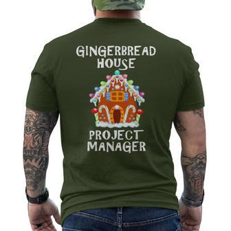 Gingerbread House Project Manager Baking Xmas Men's T-shirt Back Print | Mazezy DE