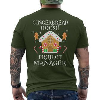 Gingerbread House Project Manager Decorating Baking Xmas Men's T-shirt Back Print | Mazezy UK