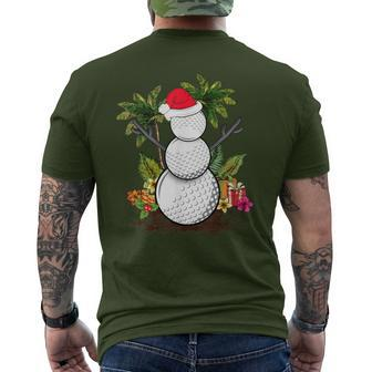 Golf Christmas In July Summer Snowman Golfer Party Hawaii Men's T-shirt Back Print - Monsterry UK