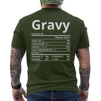 Gravy Nutrition Facts Family Thanksgiving Christmas Men's T-shirt Back Print - Thegiftio UK