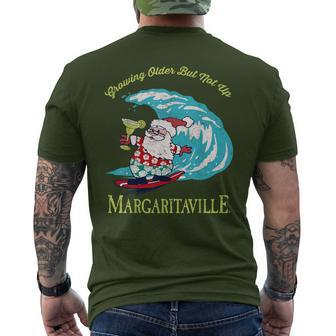Growing Older But Not Up- Surfing Santa Men's T-shirt Back Print - Seseable