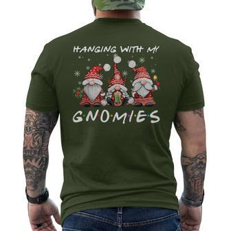 Hanging With Gnomies Christmas Gnomes Xmas Buffalo Plaid Red Men's T-shirt Back Print | Mazezy