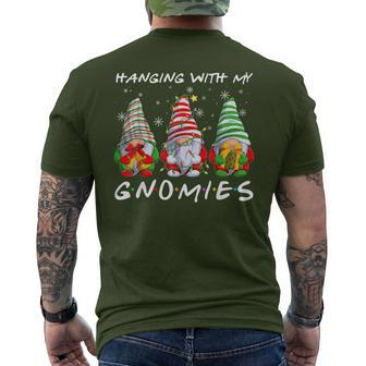Hanging With Gnomies Gnomes Light Christmas Pajamas Mathicng Men's T-shirt Back Print - Thegiftio UK