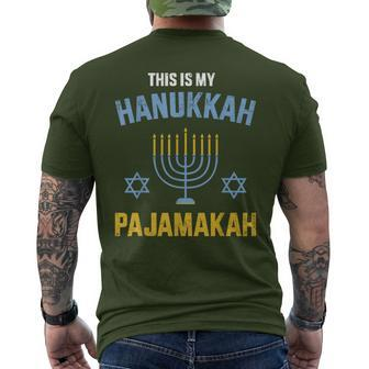 This Is My Hanukkah Pajamakah For Jewish Christmas Pajama Men's T-shirt Back Print | Mazezy