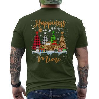 Happiness Is Being A Mimi Christmas Tree Leopard Truck Men's T-shirt Back Print | Mazezy CA