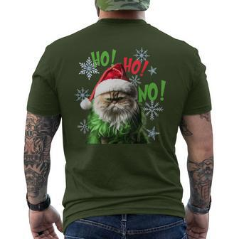 Ho Ho No Bad Cat Christmas Men's T-shirt Back Print - Seseable
