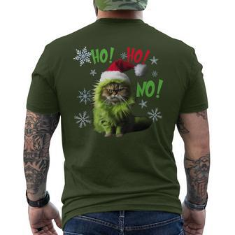 Ho Ho No Bad Cat Christmas Men's T-shirt Back Print | Mazezy