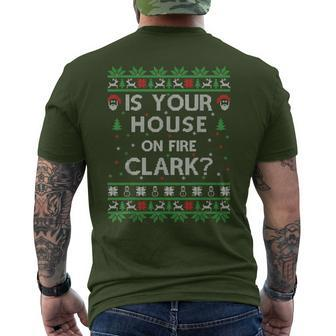 Is Your House On Fire Clark Ugly Christmas Holiday Men's T-shirt Back Print - Thegiftio UK