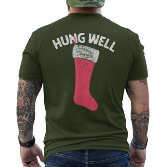 Hung Well Raunchy Christmas Dirty Christmas Party Joke Men's T-shirt Back Print - Seseable