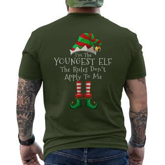 I'm The Youngest Elf Christmas Matching Family Xmas Men's T-shirt Back Print - Seseable