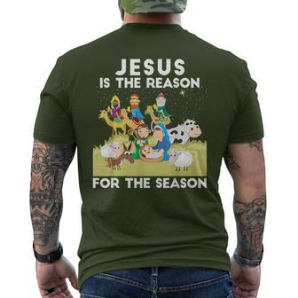 Jesus Is The Reason For The Season Faith In God Christmas Men's T-shirt Back Print | Mazezy