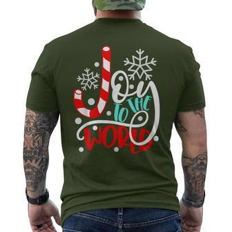 Joy To The World Candy Cane Christmas Men's T-shirt Back Print | Seseable UK